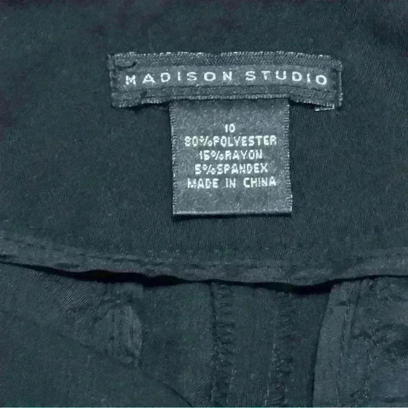 Madison Studio Black Dress Pants with Zip Closures Side and Leg, size 10 - Picture 3 of 7